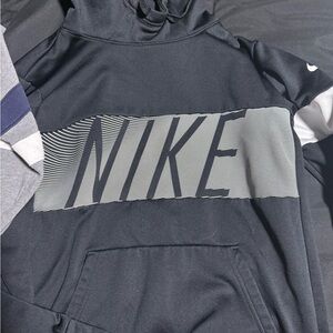 Nike Black and Gray Hoodie with Bold Logo